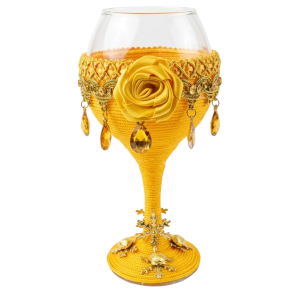 Taça Vidro Orixá Oxum 300 ml Umbanda Candomblé Altar